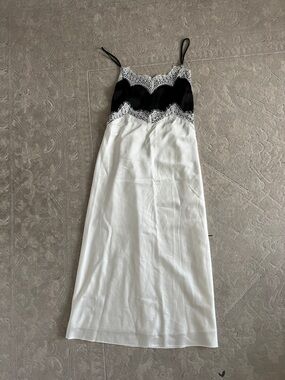 12th Tribe Black Slip with White Lace Trim